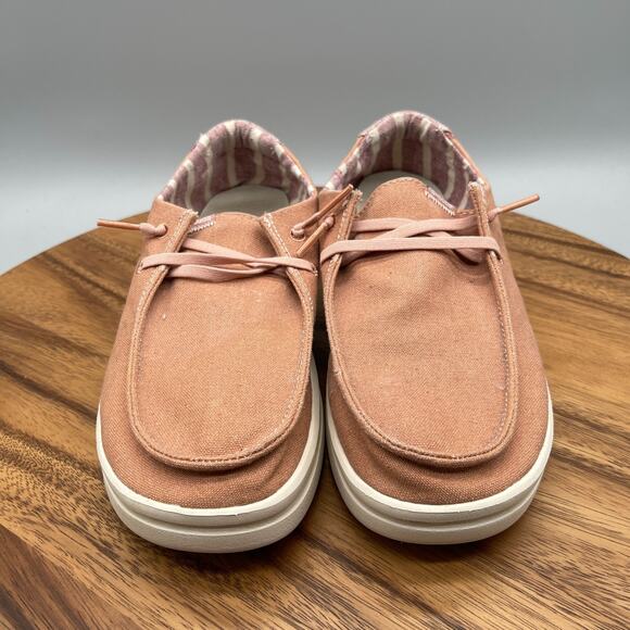 Hey Dude Wendy Rise Shoes Womens Size 7 Plaid Pink Casual Comfort Loafer Walking - Picture 2 of 8